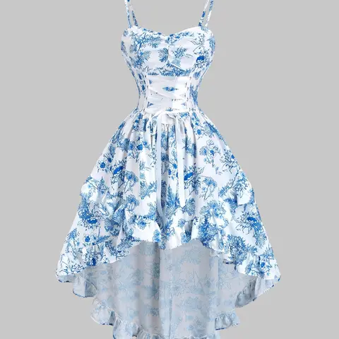 Women's Floral Print Cami Dress, Elegant Romantic Boho Casual Style Sleeveless Dress for Dating Daily Wear, Casual Wear, Ladies Clothes for Summer, Casual Bohemian Fashion, Womenswear