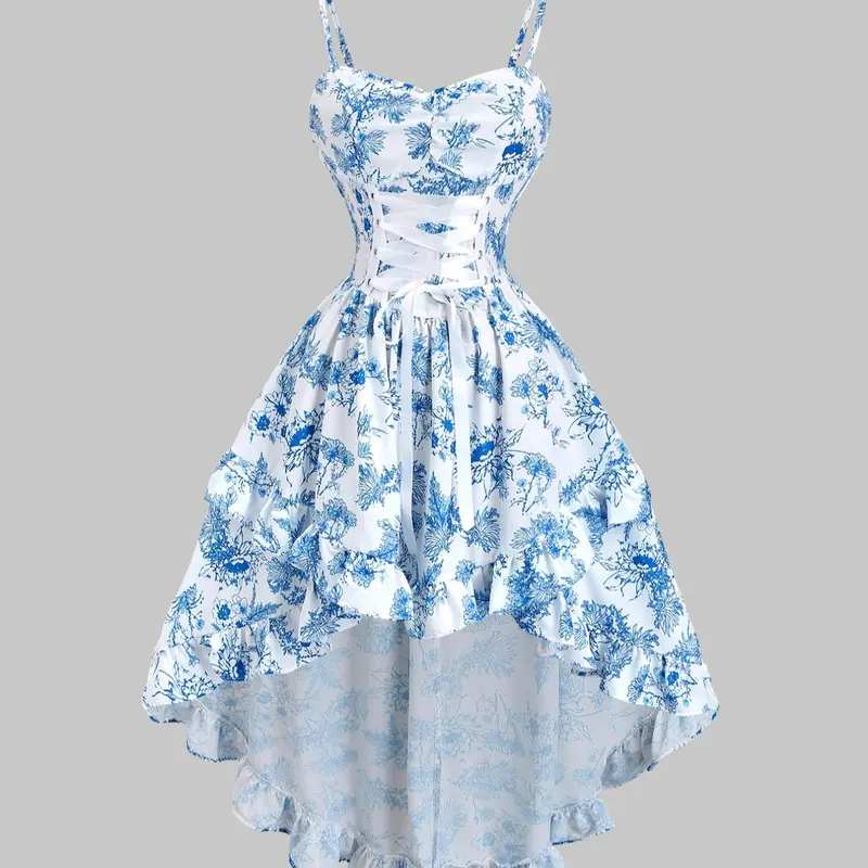 Women's Floral Print Cami Dress, Elegant Romantic Boho Casual Style Sleeveless Dress for Dating Daily Wear, Casual Wear, Ladies Clothes for Summer, Casual Bohemian Fashion, Womenswear