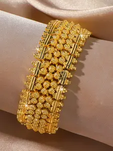 High-Quality 3-Row Flower Bead Heart Bracelet Jewelry, Copper Plated 24k, Perfect Gift for Boyfriends, Women's Luxury Daily Accessories