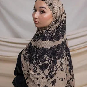 Women's Fashion Ink Painting Print Scarf 80x180cm Muslim Hijab, Stylish and Elegant Design, Perfect for Daily Wear and Special Occasions