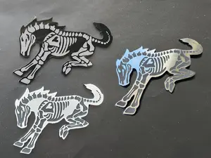 Fender Badge Emblem Logo Skeleton Horse for Ford Bronco Mustang Sport SUV Car Truck