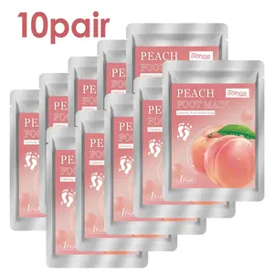 10 Pairs Peach Foot Moisturizing Mask, Hyaluronic Acid Deep Cleaning, Hydrating Foot Care, Transparent Gel, Foot Protection, Foot Care Product