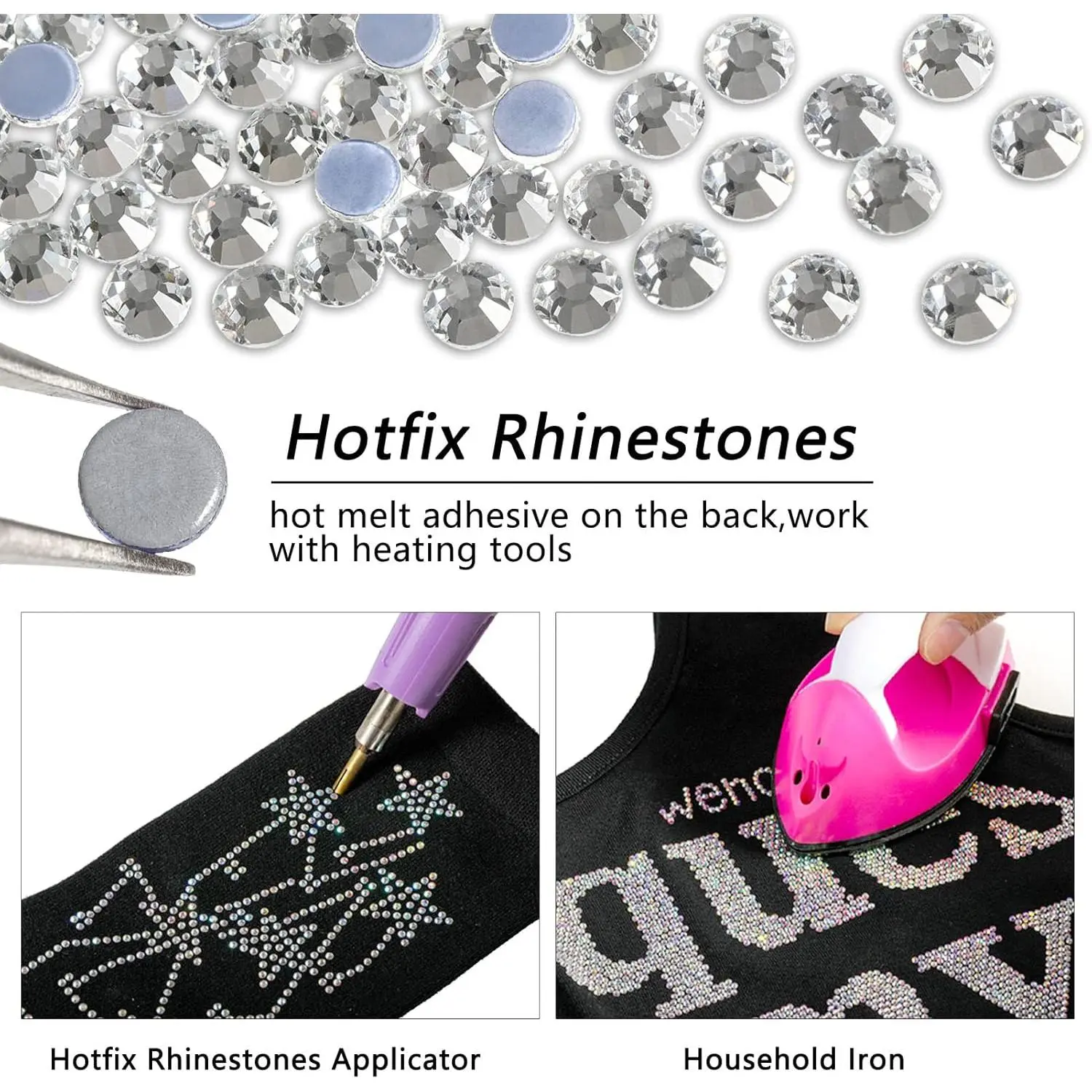 Beadsland Hotfix Rhinestones, 2880pcs Flatback Crystal Rhinestones for Crafts Clothes DIY Decoration, Crystal, SS10, 2.7-2.9mm Beadsland Hotfix Rhinestones, 2880pcs Flatback Crystal Rhinestones for Crafts Clothes DIY Decoration, Crystal, SS10, 2.7-2.9mm