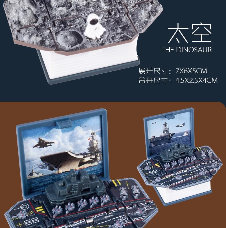 3D Foldable Pop-Up Book – Dinosaur World & Astronaut Space Theme, Mini Keychain Stress Relief Toy