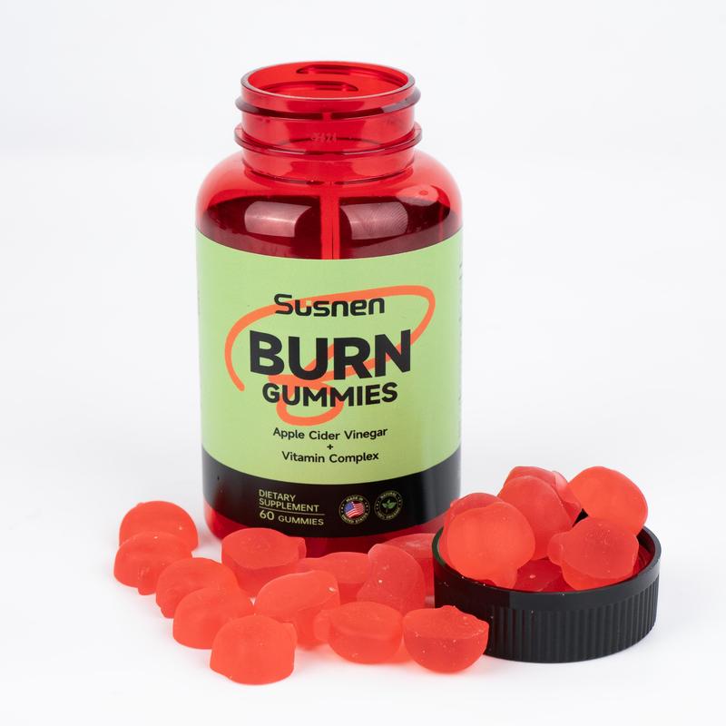 Susnen -BURN-Gummies -Dietary Supplement - Apple Cider Vinegar and Lactobacillus - Apple Cider Vinegar + Vitamin Complex - 60 Gummies