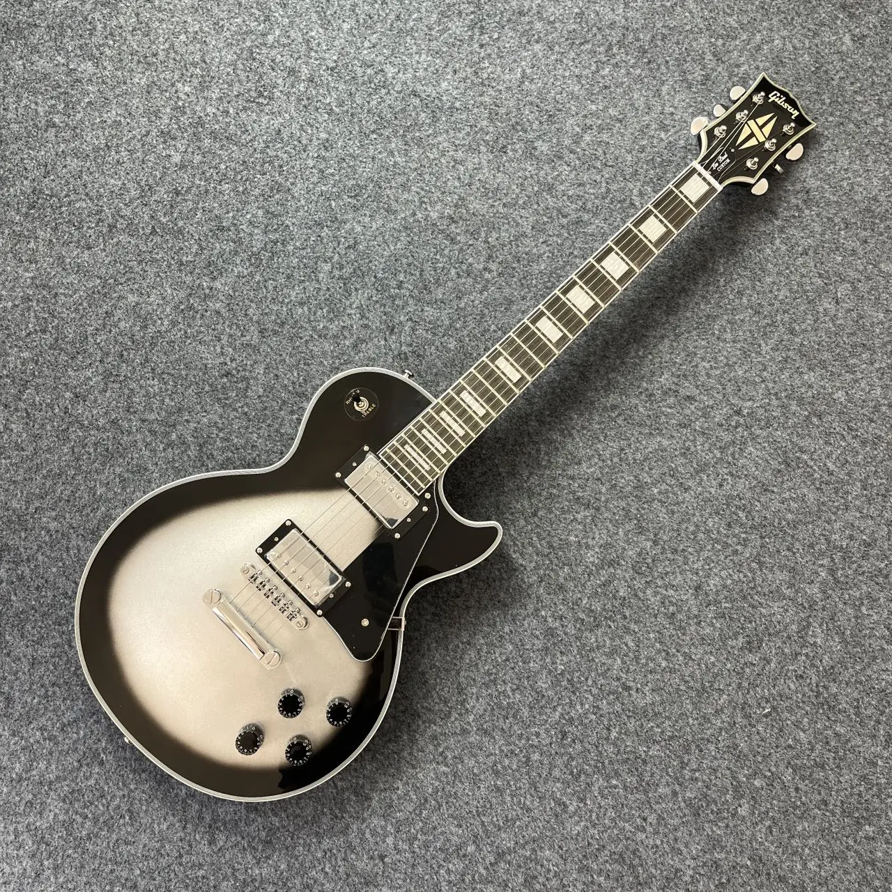 GIB Professional Grey Electric Guitar - Solid Wood Body, Chrome Hardware, H-H Humbucker Pickups, No Battery Needed, Unisex Musical Instrument for Guitarists