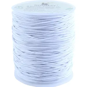 1.0mm Elastic Cord for Jewelry Making, White Stretch Bracelet String for Pony Beads, Kandi Bracelets, Necklaces & DIY Crafts, 110 Yards