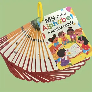 English Learning Cards, Word Cards for Letter Pronunciation: Colorful phonetic flashcards, suitable for children, educational gifts for early literacy development, with illustrations and durable paper materials