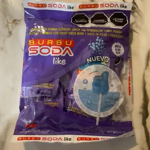Burbu soda lollipop with powdered raspberry Burbu soda lollipop with powdered raspberry