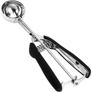 18/8 Stainless Steel Ice Cream Scoop with Trigger Release - 2 Tbsp (30ml) Cookie Dough Scoop for Baking, Multifunctional Cookie Scooper, Heavy Duty Ice Cream Scooper for Kitchen and Restaurant Use