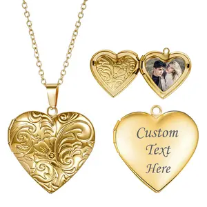 Personalized Photo Heart Locket Necklace for Her Custom DIY Keepsake Gift Openable Pendant for Pictures Jewelry Gift for Him/Her girl tiktokshopblackfriday cherries purse charm customizable name juma copper stylish hand warmer anime cosplay jewelry asan b
