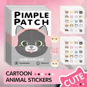 600pcs, Hydrocolloid Pimple Patches, , Cartoon Animal Stickers, Multiple Colors, Waterproof, Comfortable and Breathable, for Acne Prone and Skin Multi-Pack