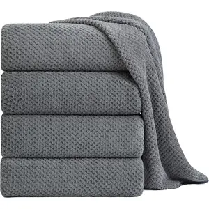 Extra Large Bath Towel Sheet Set 35x70 Inches Oversized Highly Absorbent Quick Dry Lightweight Super Soft Jumbo Microfiber Towels for Bathroom Hotel SPA Pack of 4 Gray