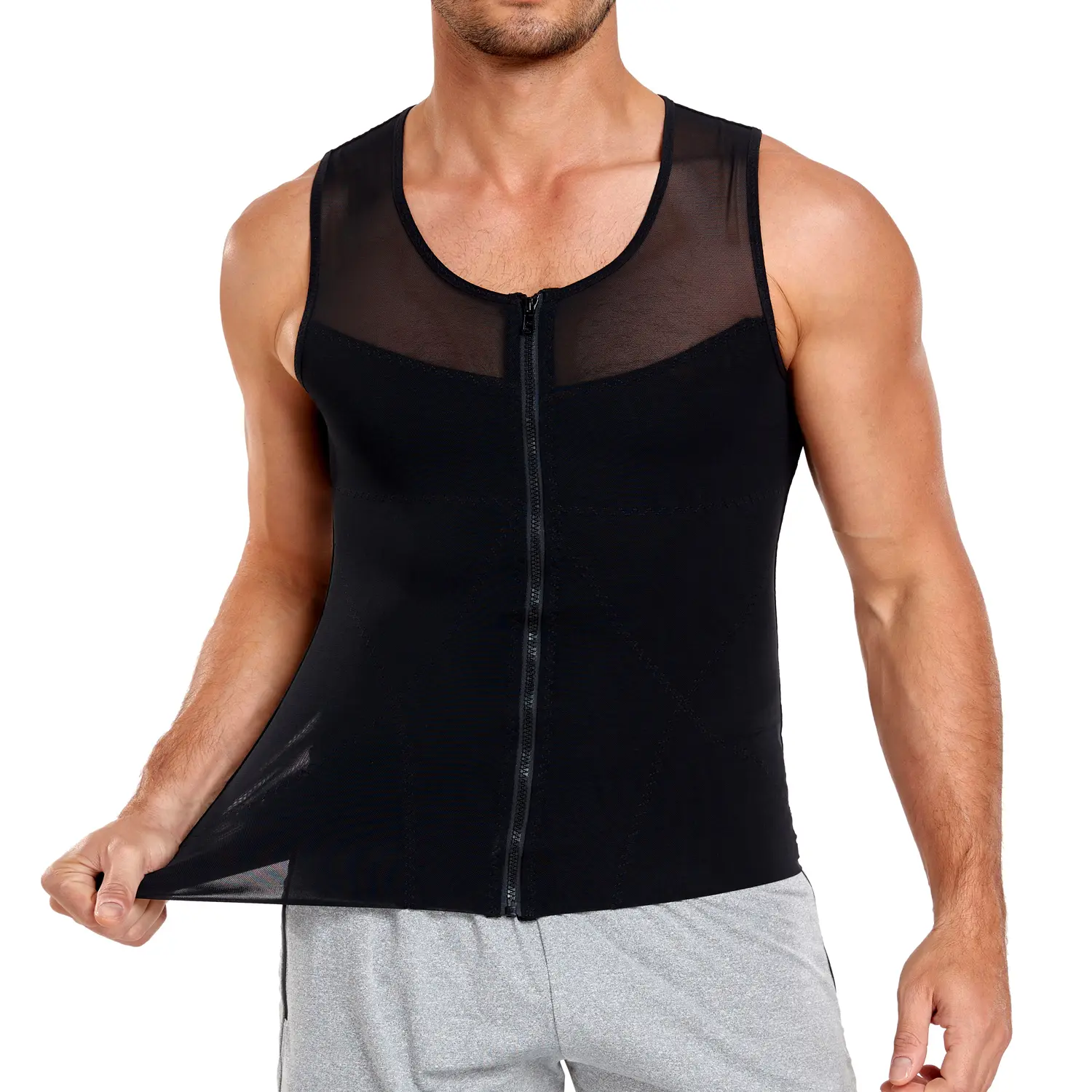 Men Body Shaper Slimming Vest Tight Tank Top Gynecomasti Compression Shirt Tummy Control Underwear Moobs Binder