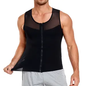 Men Body Shaper Slimming Vest Tight Tank Top Gynecomasti Compression Shirt Tummy Control Underwear Moobs Binder
