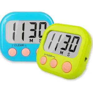 AOUCE Classroom Timers for Teachers Kids Large Magnetic Digital Timer 2 Pack Kitchen Utensils Blue Green 99 Minutes Countdown Timer with Retractable Stand and Hook