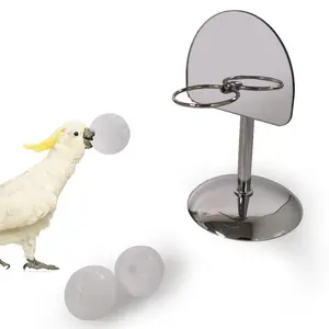 Parrot toys, supplies, props, mirror, basketball hoop, metal basketball stand, cockatiel, monk parakeet, sun conure training.