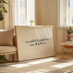 [Unframed Poster] How Foolish To Forget Art Poster, Minimalist Inspirational Quote Wall Art, Classic Reading Room Wall Decor (No Frame)
