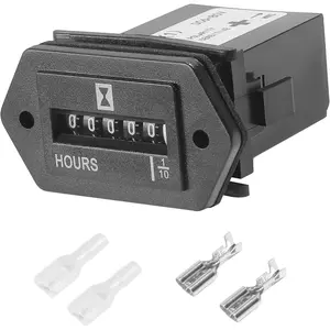 Hour Meter for Dirt Bike,Hour Meters for Engines,Car Accessories, DC 6-80V Snap in Mechanical Hour Meter for DC Powered Equipment,Suitable for Diesel Engines,Boats,Trucks,Tractors