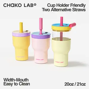 CHAKO LAB 21oz 2-in-1 Dual-layer Tumbler with Glass Cup & Insulated Outer Mug | Desktop Use | Long-Lasting Insulation | Easy to Clean | Coffee & Tea Ready Detachable Drinkware