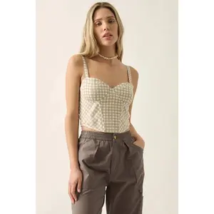 Sweetly Sultry Gingham Bustier Corset Top