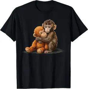 100% Cotton Cute Baby Monkey Punch Meme T-Shirt