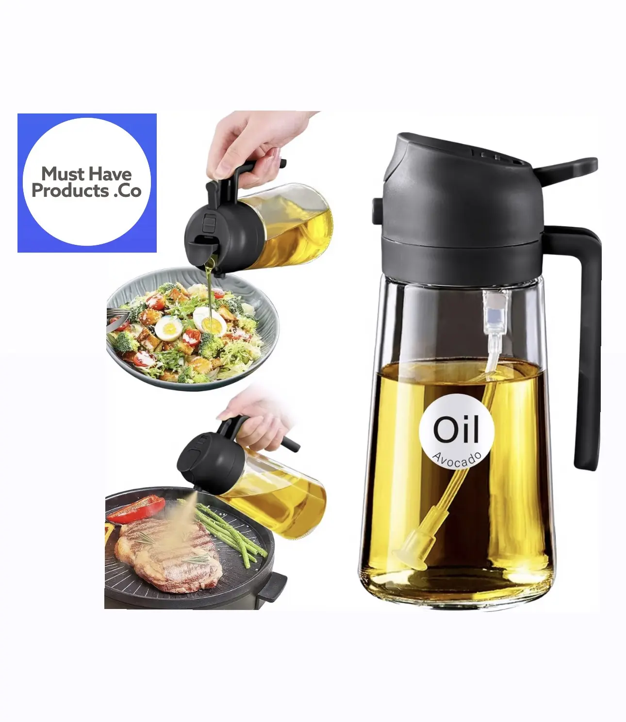 Glass Oil Sprayer for Cooking with Stickers Glass Oil Sprayer for Cooking with Stickers
