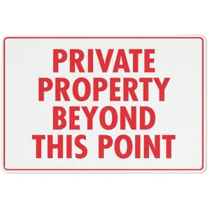 Private Property Beyond This Point Sign Safe Sign, Signs Outdoor, 12 X 8 In, Sign For Home, Business, Driveway Alert