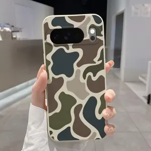 Rounded Edge Phone Case for Google Pixel 10 9 XL 8 7 Pro A Camouflage Harmony Pattern Pocket-Friendly Shockproof Liquid Silicone Protective Soft Smartphone Casing