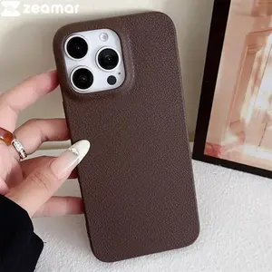 [Fast delivery]Luxury Business Leather Texture Phone Cases For iPhone 17Air 1716 15 14 Plus 13 12 11 Pro Max X XS XR Silicone Shockproof Brown Cover