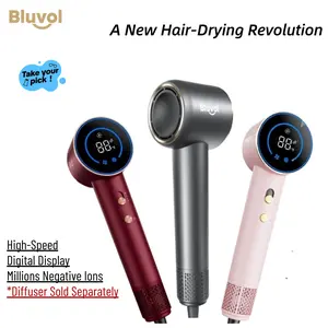 【SummerVibes】Bluvol by Fanttik Travel Hair Dryer, High Speed lonic Blow Dryer with HD Display, Magnetic Concentrator, Brushless Motor - Formely FanttikSolo AURA H10 APE