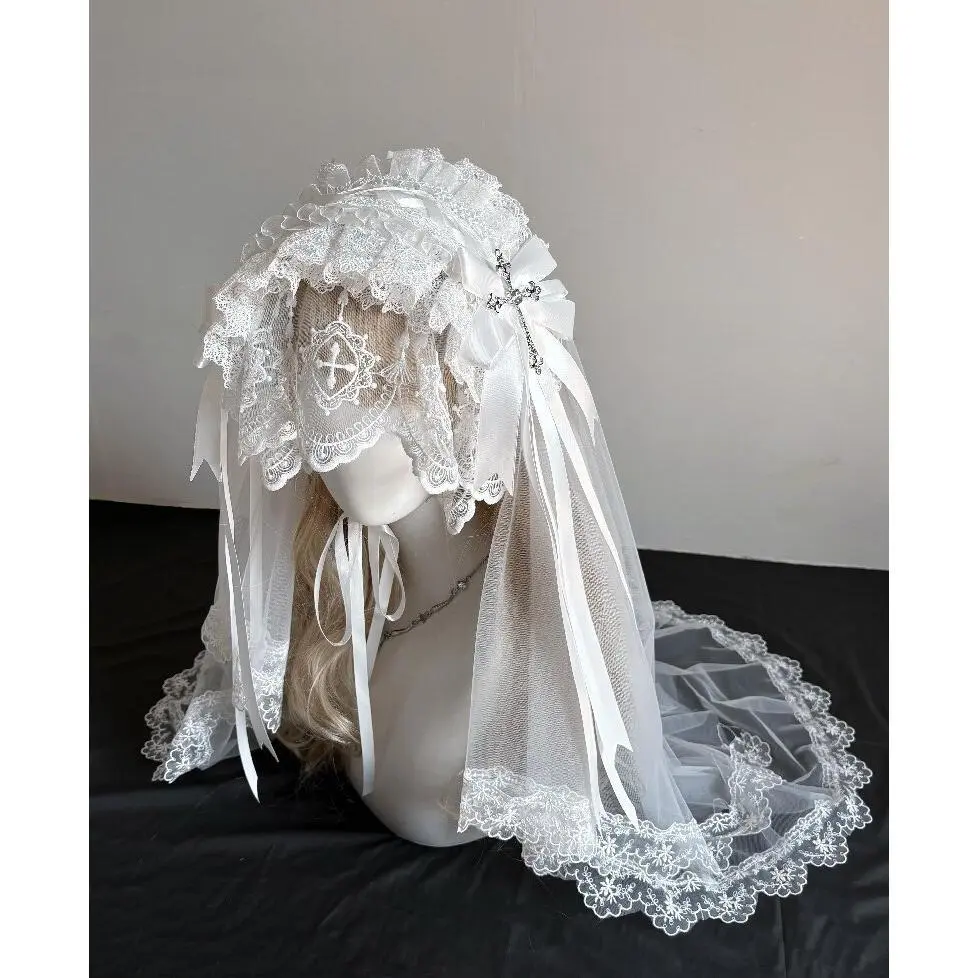 Original Gothic Dark Angel subculture nun's veil Halloween hairband Lolita headpiece