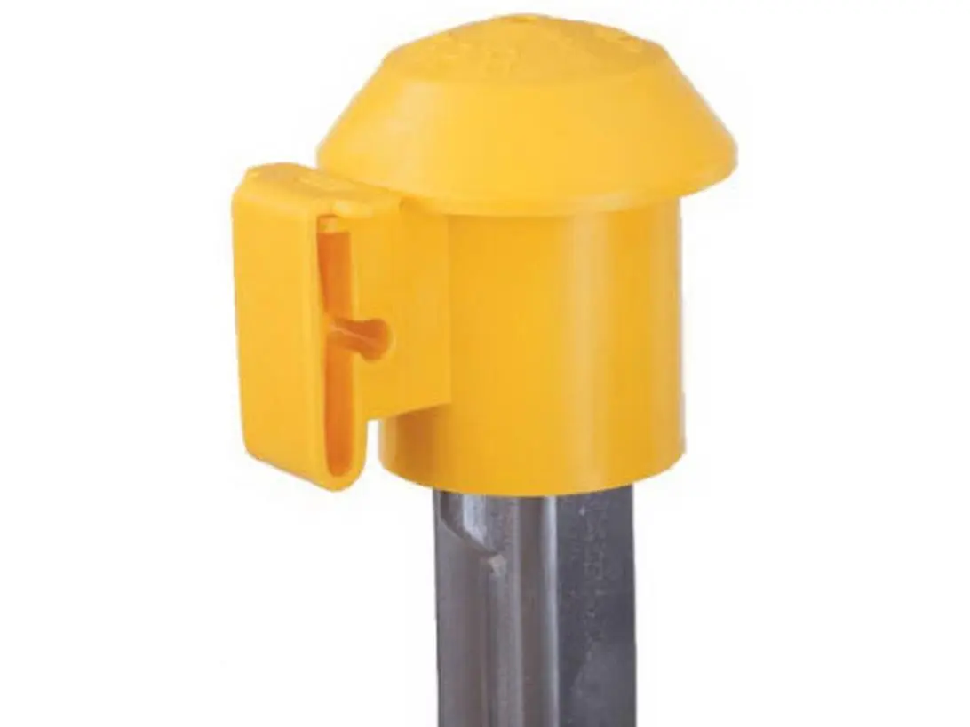 Dare Products 2027 Polymer T-Post Insulator, 10-Pack Fence Safety Accessory for Farm Animal Cages with Jagged Guard and Top Protection