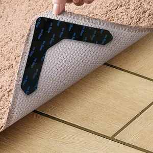 4pcs High Quality Non-slip Carpet Stickers Suitable For Living Room Dining Room Bathroom Rugs, Prevent Rugs From Moving And Rolling Edges, Non Skid Mats