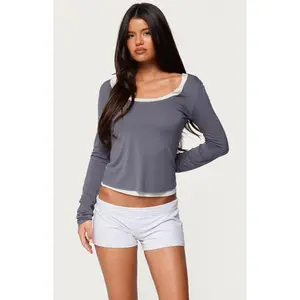Edikted Women's Orella Contrast Layered Long Sleeve Top