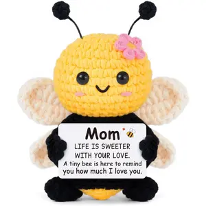 Gifts for Mom Mothers Day, Mom Gifts from Daughter Son - Cute Handmade Crochet Bee - Birthday Valentines Christmas Bonus Step Mother in Law, I Love You Mama Present, Emotional Support Decor