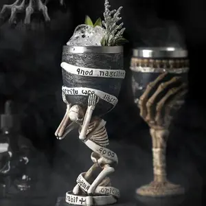 Gothic Skull Goblet – Game of Thrones Inspired Resin Wine Cup with Stainless Steel Liner Drinkware Halloween