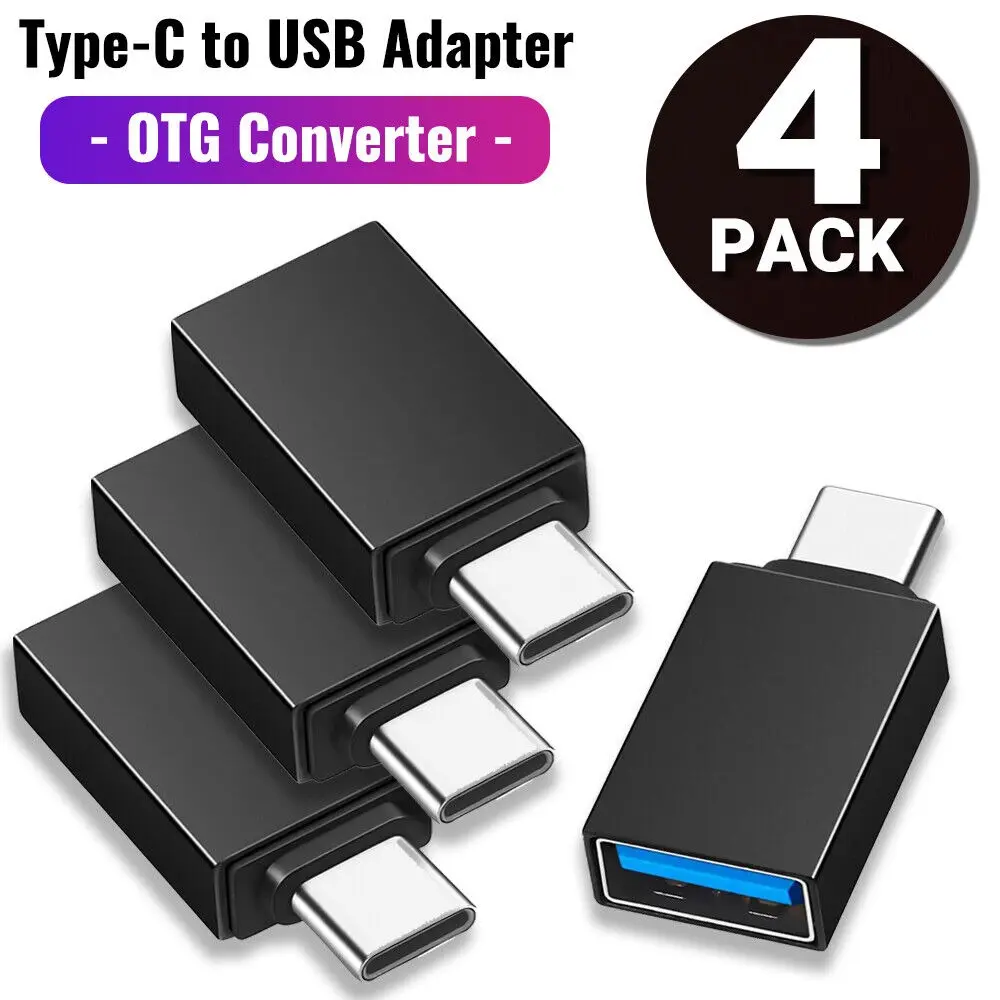 4 Pack USB-C 3.1 Male to USB A Female Adapter Converter OTG Type C Android Phone 4 Pack USB-C 3.1 Male to USB A Female Adapter Converter OTG Type C Android Phone