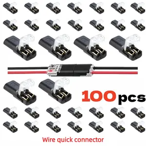 Led LightStrip Connectors 2 Pin, Led Strip LightsConnectors Low Voltage Wire Connector withLocking Buckle, Fast Connect Plugs LedConnectors for Strip Lights halloween christmas Low Voltage DoubleWire Connector double-wire plug-in connector bright cap