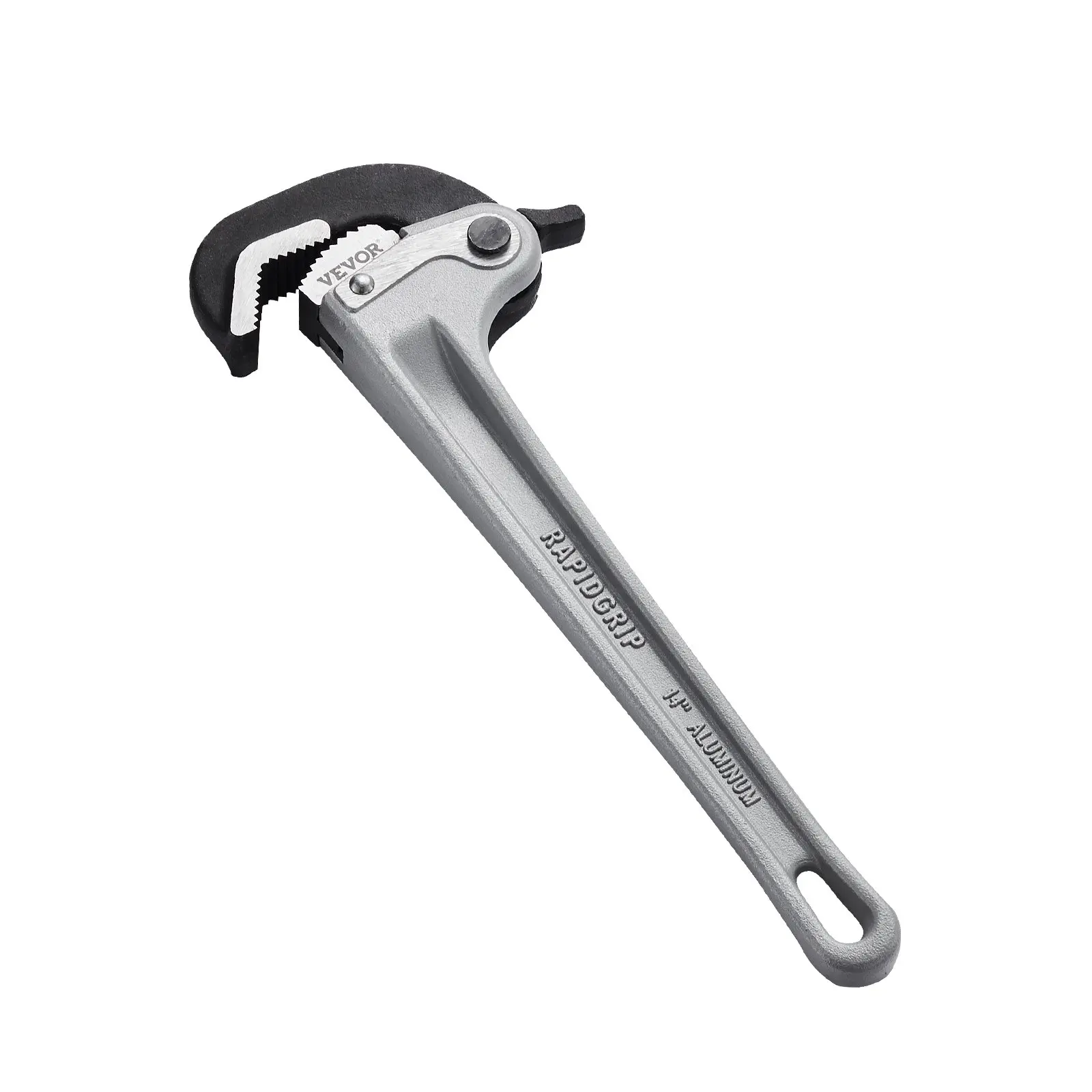 14 in Aluminum Alloy Straight Pipe Wrench - 60CrV Alloy Automatic Jaw Adjustment, Ergonomic Handle, Hangable Easy-Carry Lightweight Weight-Saving Design for Plumbing, Automotive Repair, 2.2 lbs Father's Day Gift