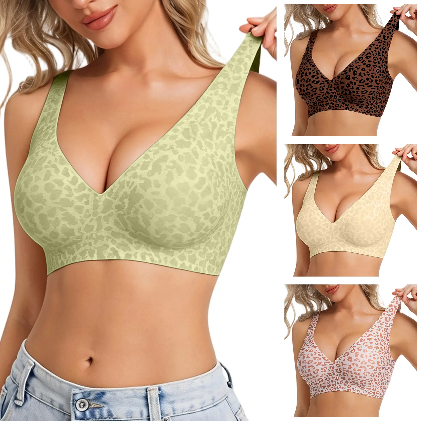 Women's Wireless Bra Comfort Bralettes No Underwire Unlined Cami Bra Seamless Tshirt Bras Sports Bra Bralette Basic Comfortable Fit Womenswear Everyday