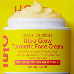 Korean Skin Care Turmeric Cream – Face Moisturizer for Dull Dry Skin - Korean Skincare K Beauty for Glass Skin 2oz