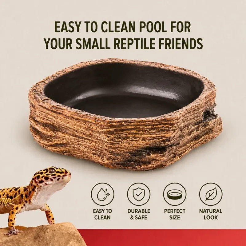 Reptile Water Drinker, Pet Supplies for Reptile & Amphibian Terrariums