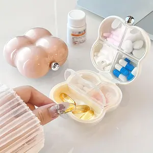 Portable Pill Box, 1 Count 7-grid Round Pill Organizer, Pill Storage Box, Pill Case for Home Office Travel, Home Organizer, Tampons