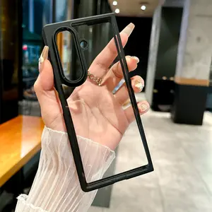 Bare shell Phone Case for Z Fold 7/6/5/4 Silicone TPU Folding Phone Case with Central Axis Protection and Full Lens Coverage