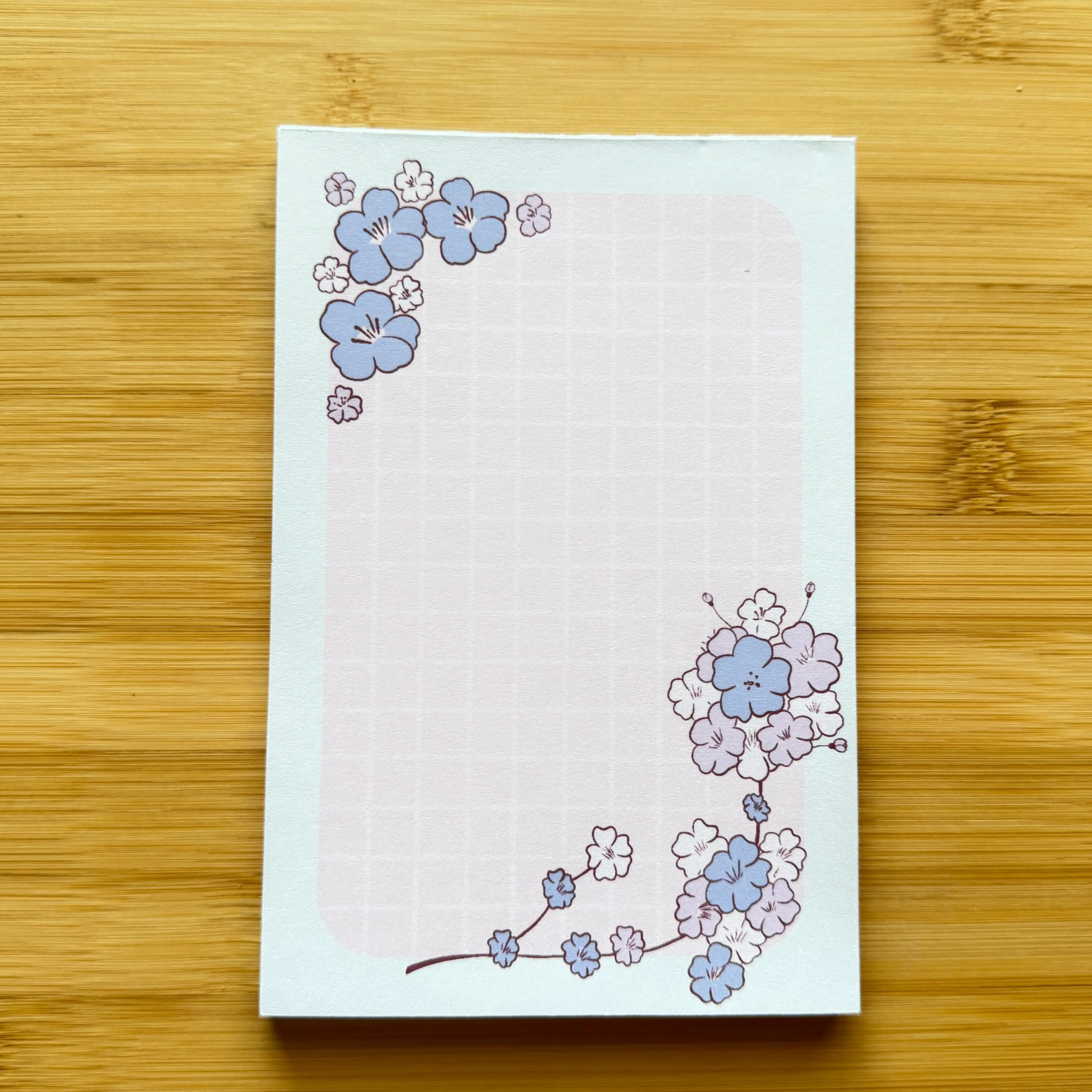 Cherry Blossom Memo Pad Blue | Cute Kawaii Stationery