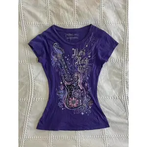 Women's Subculture Vintage Purple Print T-Shirt Summer Y2k American Retro Slim Tees Casual Harajuku Grunge Fashion Tops New