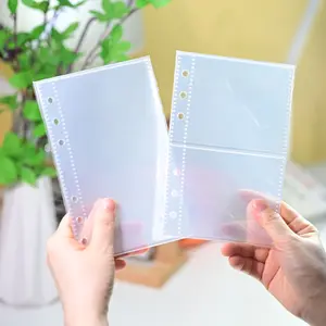 10pcs A6 Transparent PP Photo Album Photocards Inserts, 6-Hole Ring Binder with 1/2 Grid Options, Photo Storage, Scrapbook, Folder Accessories
