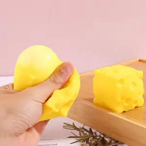 Yellow Cheese Squeeze Toy, Soft Cheese Squishy Toy, Rebounding Sensory,Help for Relax,Focus, Sensory Cheese for & Adults, Cheese Cubes Squishy Toys,Stress Balls for Adults
