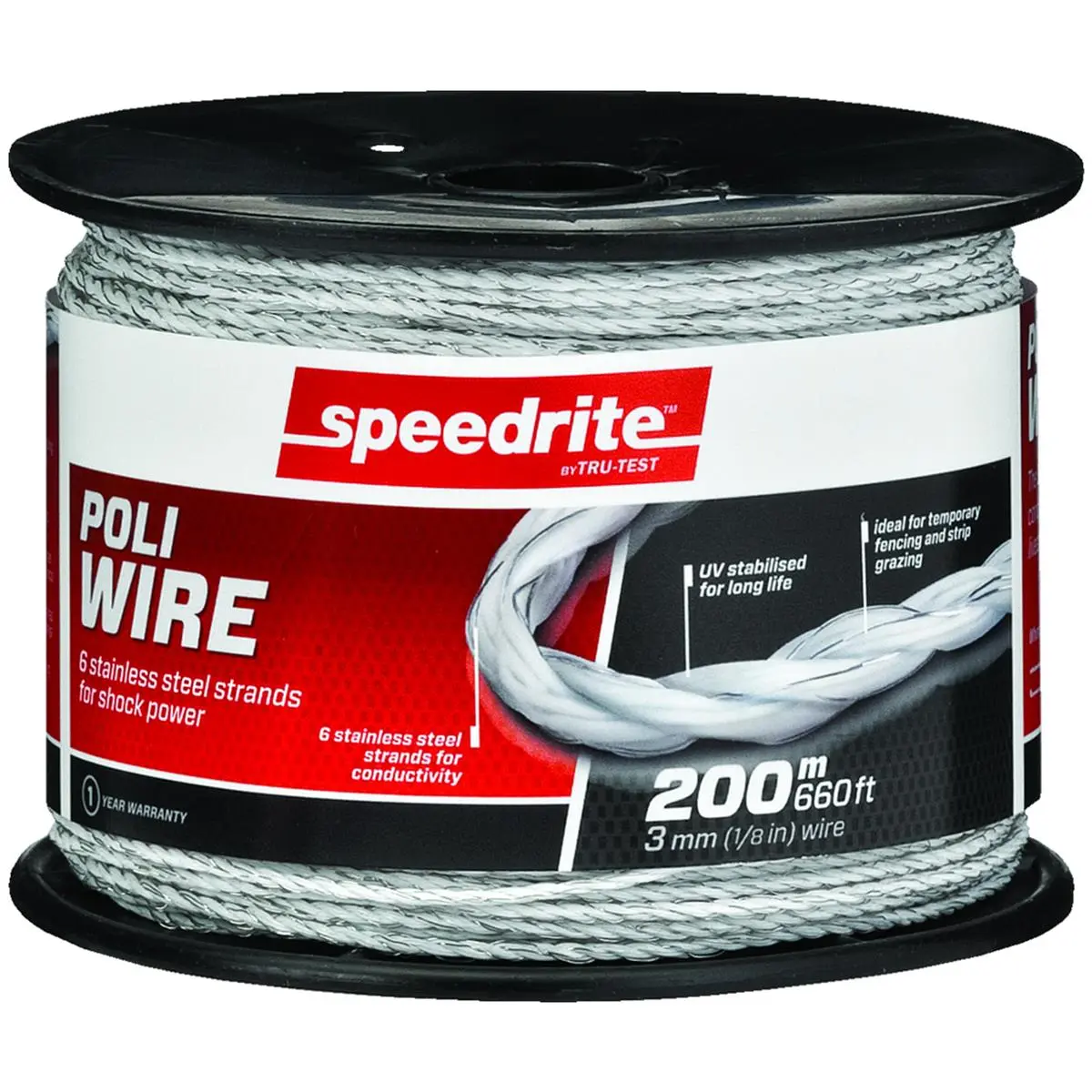 Speedrite Stainless Steel Polywire Roll - 660 ft, White Stainless Steel Rope for Home Improvement, Garden Supplies